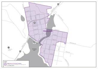 Map depicting area to be disconnected from 23 May 2014 at Triabunna in Tasmania